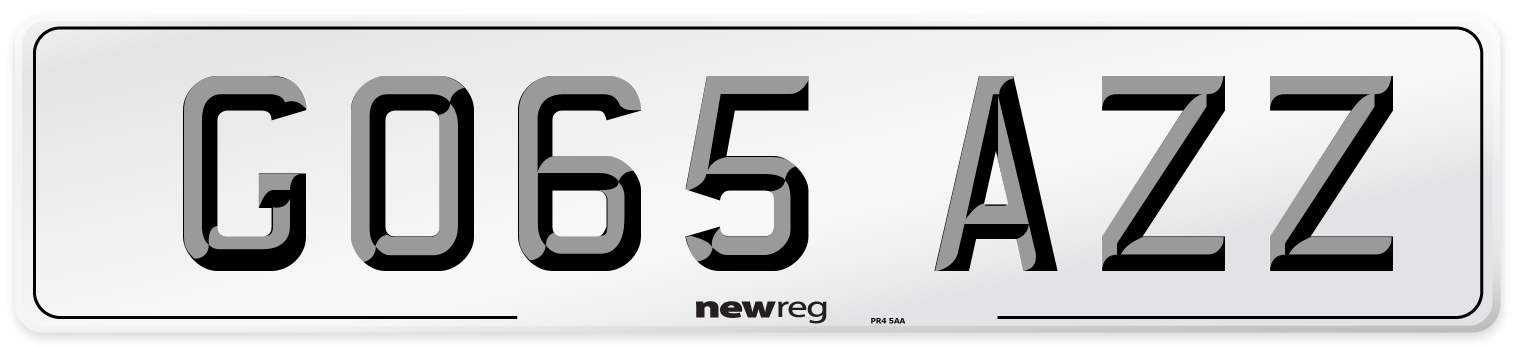 GO65 AZZ Number Plate from New Reg